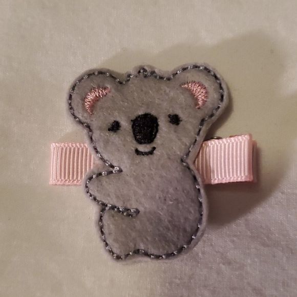 NEW KOALA FELT HAIR CLIPPY - Picture 1 of 2